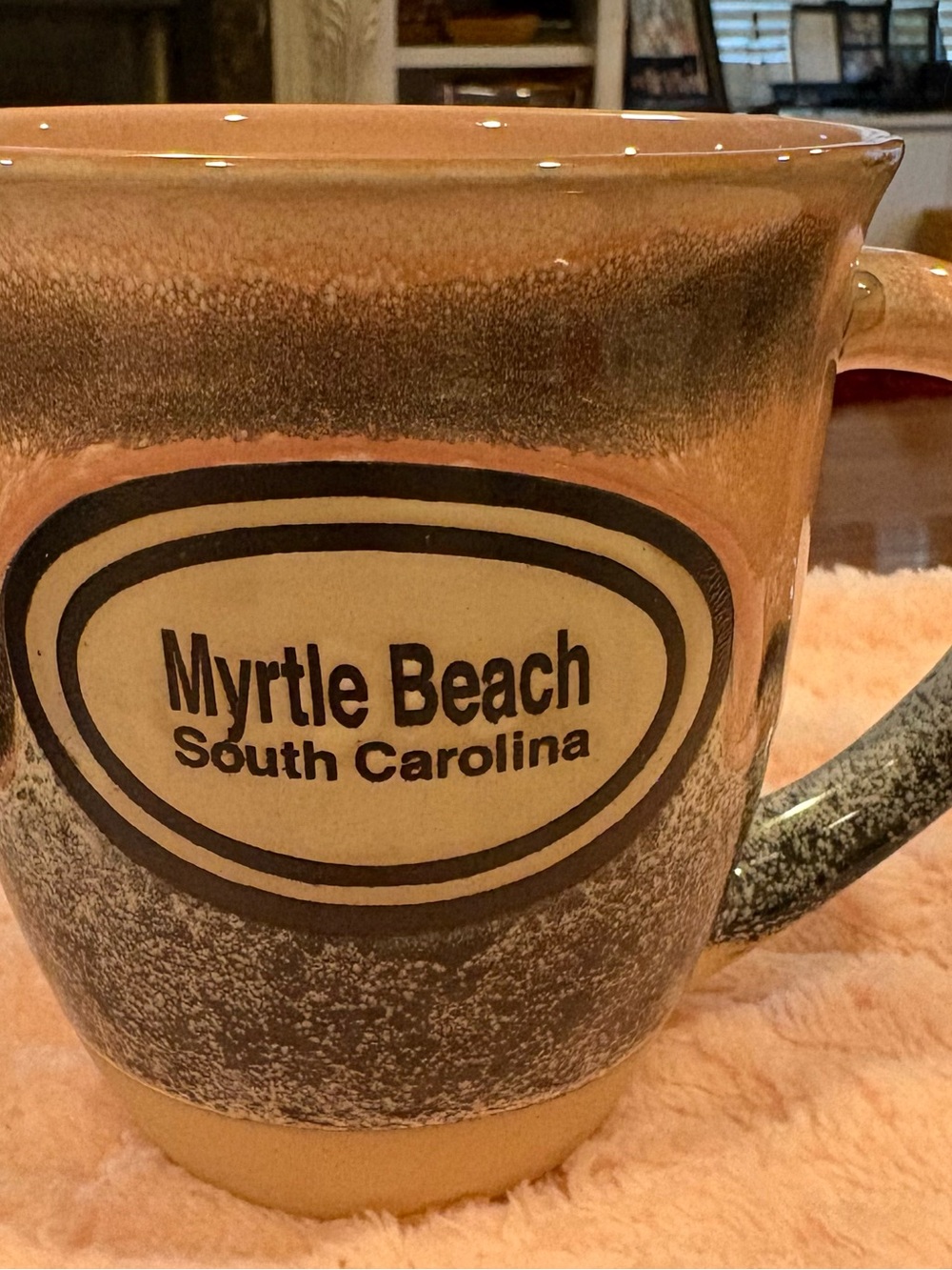 Myrtle Beach South Carolina Ceramic Mug - grey and pink